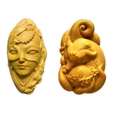 Maxbell Mini Wood Carving Figurine Auto Interior Decoration Art Craft Sculpture Style A