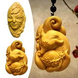 Maxbell Mini Wood Carving Figurine Auto Interior Decoration Art Craft Sculpture Style A