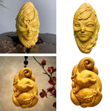 Maxbell Mini Wood Carving Figurine Auto Interior Decoration Art Craft Sculpture Style A