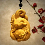 Maxbell Mini Wood Carving Figurine Auto Interior Decoration Art Craft Sculpture Style B