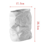 Maxbell Nordic Style Ceramic Flower Vase Modern Art for Home Desktop Decoration White 17.5cmx20.5cm