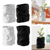 Maxbell Nordic Style Ceramic Flower Vase Modern Art for Home Desktop Decoration White 17.5cmx20.5cm