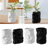 Maxbell Nordic Style Ceramic Flower Vase Modern Art for Home Desktop Decoration White 17.5cmx20.5cm