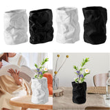 Maxbell Nordic Style Ceramic Flower Vase Modern Art for Home Desktop Decoration White 17.5cmx20.5cm