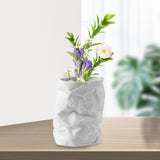 Maxbell Nordic Style Ceramic Flower Vase Modern Art for Home Desktop Decoration White 17.5cmx20.5cm