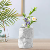 Maxbell Nordic Style Ceramic Flower Vase Modern Art for Home Desktop Decoration White 17.5cmx20.5cm