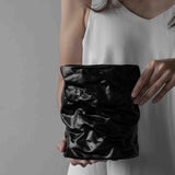 Maxbell Nordic Style Ceramic Flower Vase Modern Art for Home Desktop Decoration Black 17.5cmx20.5cm