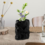 Maxbell Nordic Style Ceramic Flower Vase Modern Art for Home Desktop Decoration Black 17.5cmx20.5cm