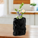 Maxbell Nordic Style Ceramic Flower Vase Modern Art for Home Desktop Decoration Black 17.5cmx20.5cm