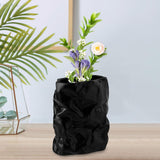Maxbell Nordic Style Ceramic Flower Vase Modern Art for Home Desktop Decoration Black 17.5cmx20.5cm