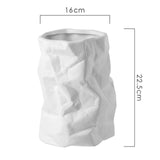 Maxbell Nordic Style Ceramic Flower Vase Modern Art for Home Desktop Decoration White 16cmx22.5cm