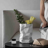 Maxbell Nordic Style Ceramic Flower Vase Modern Art for Home Desktop Decoration White 16cmx22.5cm