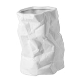 Maxbell Nordic Style Ceramic Flower Vase Modern Art for Home Desktop Decoration White 16cmx22.5cm