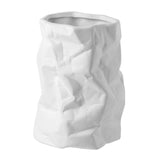 Maxbell Nordic Style Ceramic Flower Vase Modern Art for Home Desktop Decoration White 16cmx22.5cm