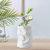 Maxbell Nordic Style Ceramic Flower Vase Modern Art for Home Desktop Decoration White 16cmx22.5cm