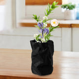 Maxbell Nordic Style Ceramic Flower Vase Modern Art for Home Desktop Decoration Black 16cmx22.5cm