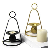 Maxbell Iron Portable Candle Holder for Household Tabletop Display Dining Table Black
