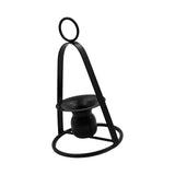 Maxbell Iron Portable Candle Holder for Household Tabletop Display Dining Table Black