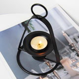 Maxbell Iron Portable Candle Holder for Household Tabletop Display Dining Table Black