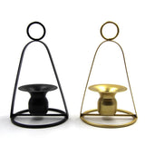 Maxbell Iron Portable Candle Holder for Household Tabletop Display Dining Table Black
