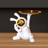 Maxbell Decorative Tray Space Rabbit Shape Sundries Container for Decoration Gifts Aureate tray