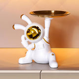 Maxbell Decorative Tray Space Rabbit Shape Sundries Container for Decoration Gifts Aureate tray