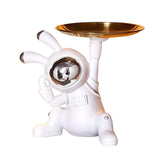 Maxbell Decorative Tray Space Rabbit Shape Sundries Container for Decoration Gifts Argent tray