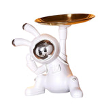 Maxbell Decorative Tray Space Rabbit Shape Sundries Container for Decoration Gifts Argent tray