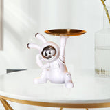 Maxbell Decorative Tray Space Rabbit Shape Sundries Container for Decoration Gifts Argent tray