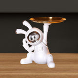 Maxbell Decorative Tray Space Rabbit Shape Sundries Container for Decoration Gifts Argent tray