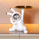 Maxbell Decorative Tray Space Rabbit Shape Sundries Container for Decoration Gifts Argent tray