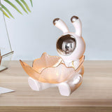 Maxbell Decorative Tray Space Rabbit Shape Sundries Container for Decoration Gifts Argent storage