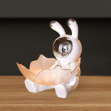 Maxbell Decorative Tray Space Rabbit Shape Sundries Container for Decoration Gifts Argent storage