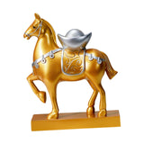 Maxbell Horse Statue Resin Figurine Sculpture Art Craft for Home Desk Decoration Aureate Style A