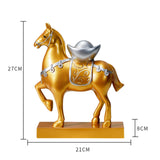 Maxbell Horse Statue Resin Figurine Sculpture Art Craft for Home Desk Decoration Aureate Style A