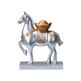 Maxbell Horse Statue Resin Figurine Sculpture Art Craft for Home Desk Decoration Argent Style A