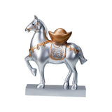 Maxbell Horse Statue Resin Figurine Sculpture Art Craft for Home Desk Decoration Argent Style A