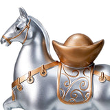 Maxbell Horse Statue Resin Figurine Sculpture Art Craft for Home Desk Decoration Argent Style A