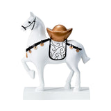 Maxbell Horse Statue Resin Figurine Sculpture Art Craft for Home Desk Decoration White Style A
