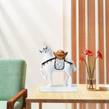 Maxbell Horse Statue Resin Figurine Sculpture Art Craft for Home Desk Decoration White Style A