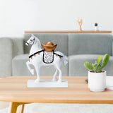 Maxbell Horse Statue Resin Figurine Sculpture Art Craft for Home Desk Decoration White Style A