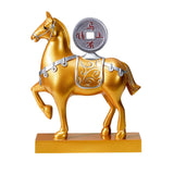 Maxbell Horse Statue Resin Figurine Sculpture Art Craft for Home Desk Decoration Aureate Style B