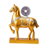 Maxbell Horse Statue Resin Figurine Sculpture Art Craft for Home Desk Decoration Aureate Style B