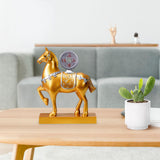 Maxbell Horse Statue Resin Figurine Sculpture Art Craft for Home Desk Decoration Aureate Style B