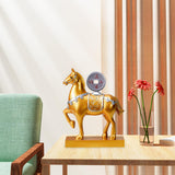 Maxbell Horse Statue Resin Figurine Sculpture Art Craft for Home Desk Decoration Aureate Style B