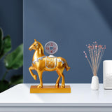 Maxbell Horse Statue Resin Figurine Sculpture Art Craft for Home Desk Decoration Aureate Style B