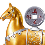 Maxbell Horse Statue Resin Figurine Sculpture Art Craft for Home Desk Decoration Aureate Style B