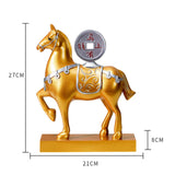 Maxbell Horse Statue Resin Figurine Sculpture Art Craft for Home Desk Decoration Aureate Style B