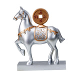 Maxbell Horse Statue Resin Figurine Sculpture Art Craft for Home Desk Decoration Argent Style B