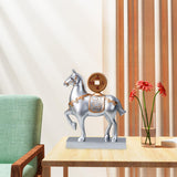 Maxbell Horse Statue Resin Figurine Sculpture Art Craft for Home Desk Decoration Argent Style B